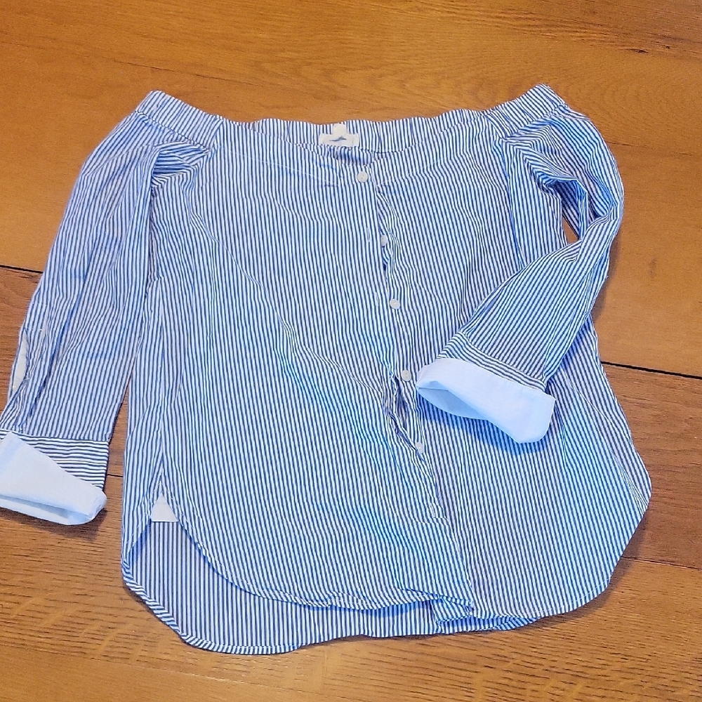 Blue Striped Button Down Shirt